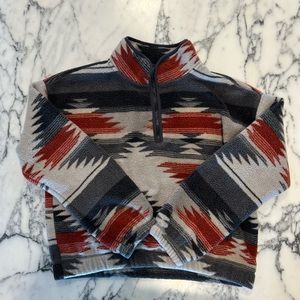 Cropped Aztec Fleece Pullover